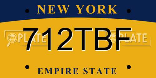 712TBF New York License Plate