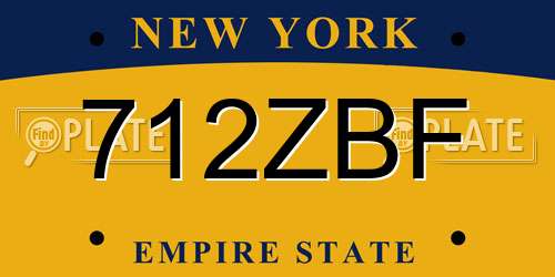 712ZBF New York License Plate