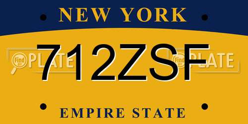 712ZSF New York License Plate