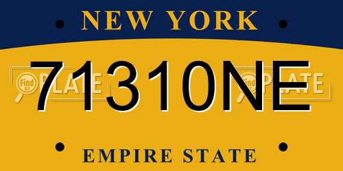 71310NE New York License Plate