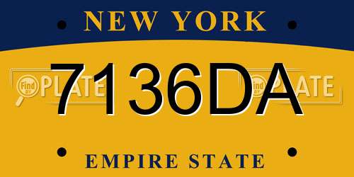 7136DA New York License Plate