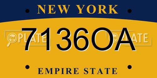 7136OA New York License Plate