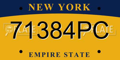 71384PC New York License Plate