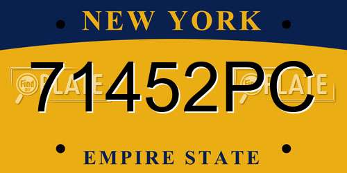 71452PC New York License Plate