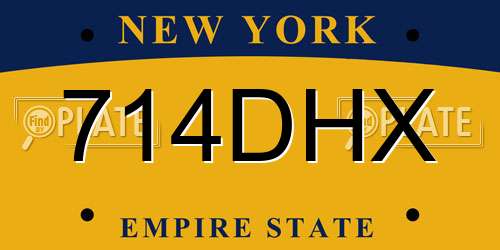 714DHX New York License Plate