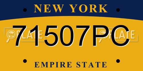 71507PC New York License Plate