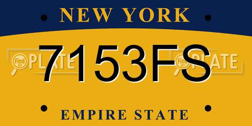 7153FS New York License Plate