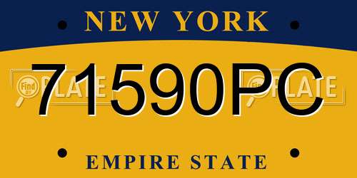 71590PC New York License Plate