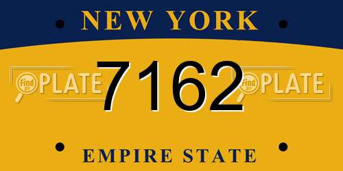 7162 New York License Plate