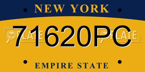 71620PC New York License Plate