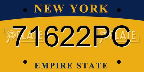 71622PC New York License Plate