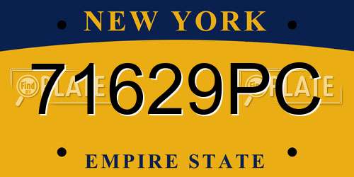 71629PC New York License Plate