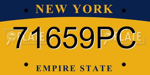 71659PC New York License Plate