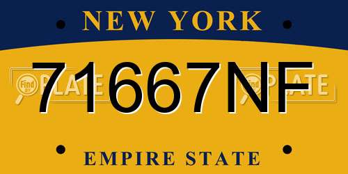 71667NF New York License Plate