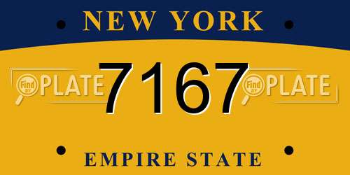 7167 New York License Plate