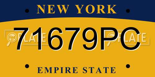 71679PC New York License Plate