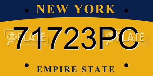 71723PC New York License Plate
