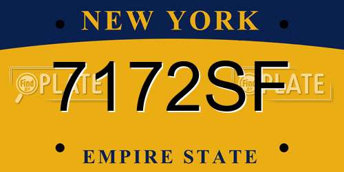 7172SF New York License Plate