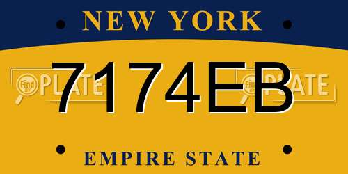 7174EB New York License Plate