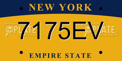 7175EV New York License Plate