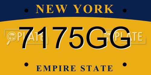 7175GG New York License Plate