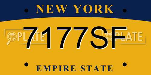 7177SF New York License Plate