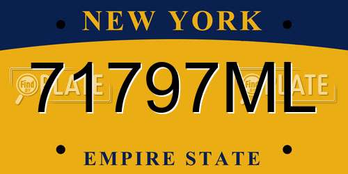71797ML New York License Plate