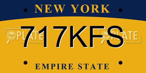 717KFS New York License Plate