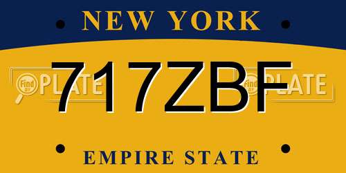 717ZBF New York License Plate