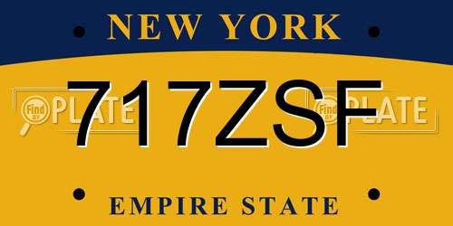 717ZSF New York License Plate