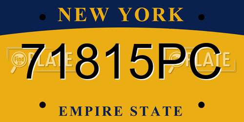 71815PC New York License Plate