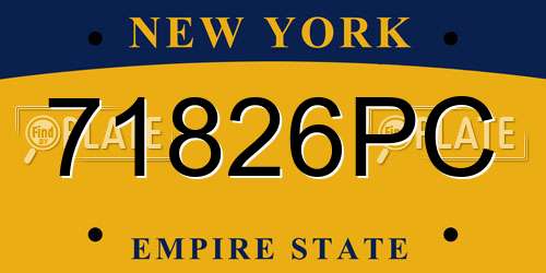 71826PC New York License Plate