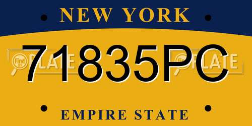 71835PC New York License Plate