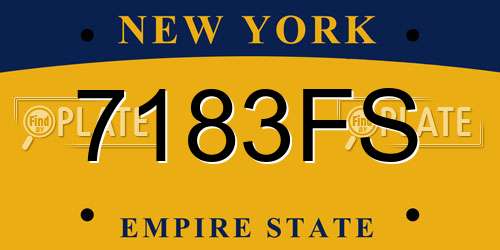 7183FS New York License Plate