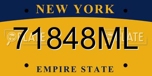 71848ML New York License Plate