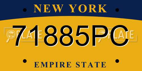 71885PC New York License Plate