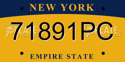 71891PC New York License Plate