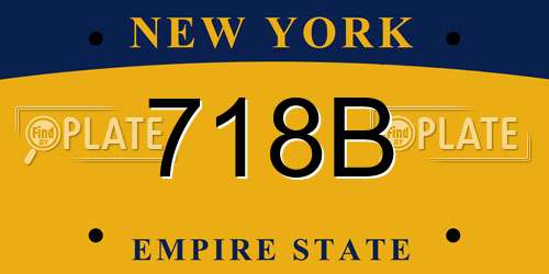 718B New York License Plate