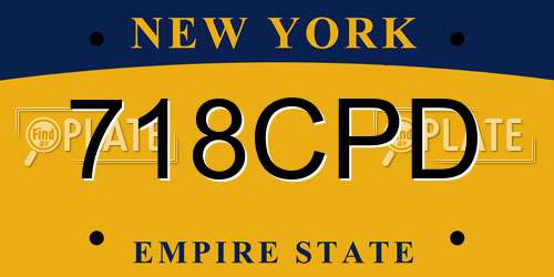 718CPD New York License Plate
