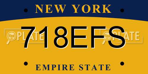718EFS New York License Plate