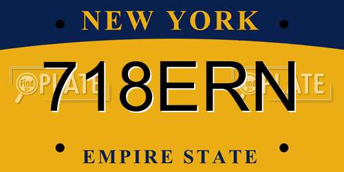 718ERN New York License Plate