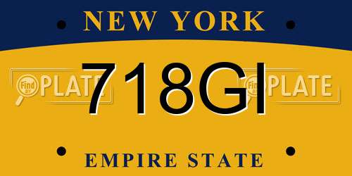 718GI New York License Plate