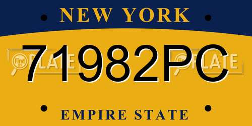 71982PC New York License Plate
