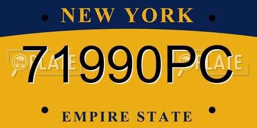 71990PC New York License Plate