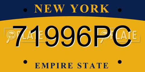 71996PC New York License Plate