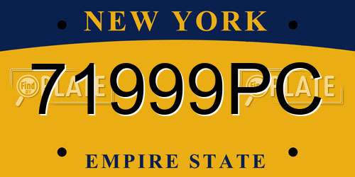 71999PC New York License Plate