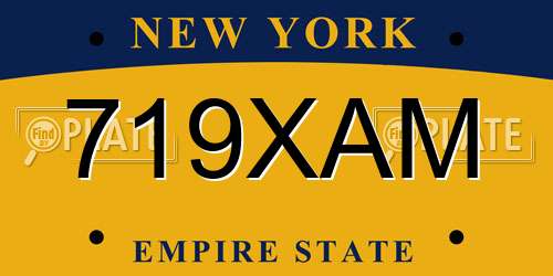 719XAM New York License Plate