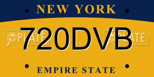720DVB New York License Plate