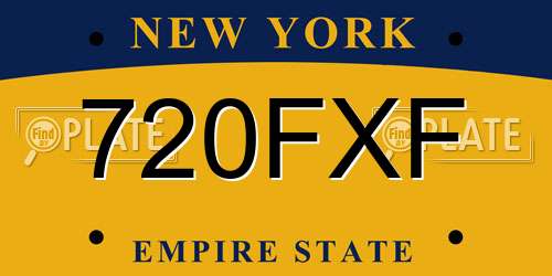 720FXF New York License Plate