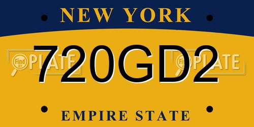 720GD2 New York License Plate
